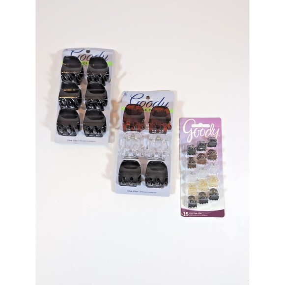 Lot Bundle Goody Medium Claw Clips 6 count Goody Mini Claw Clips 15 count - Picture 1 of 8